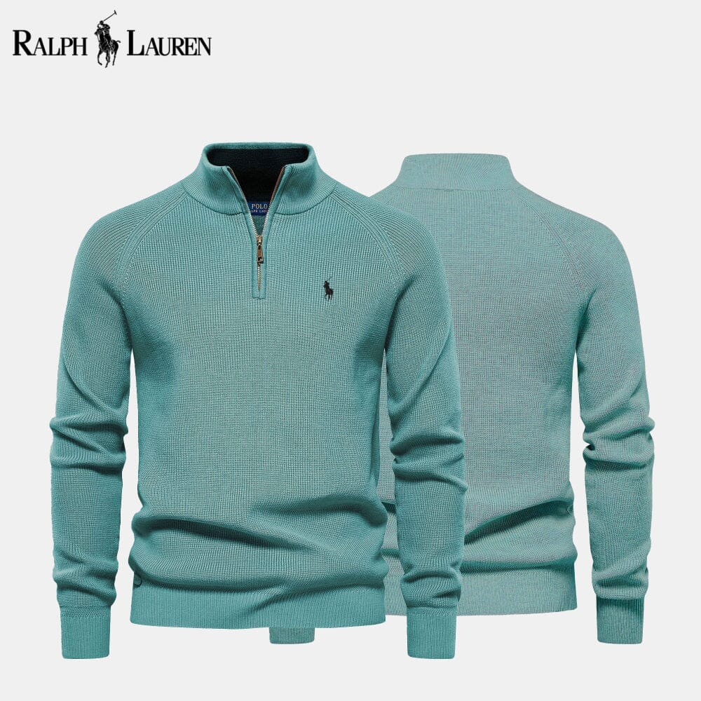 𝑅𝐿 Classic Knit Quarter-Zip Sweater